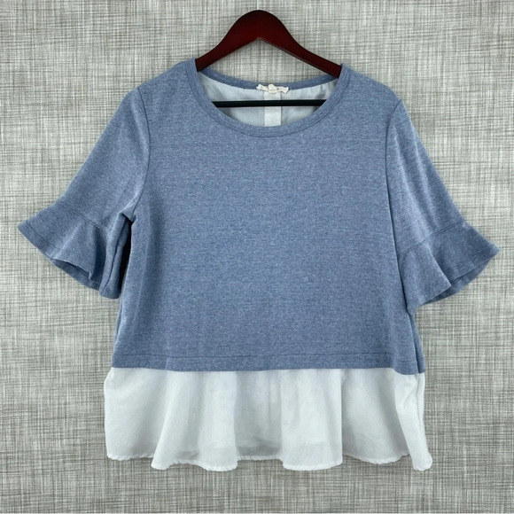 Jane and Delancey Short sleeve round neck blouse women's Size Large 0205 - Picture 1 of 9